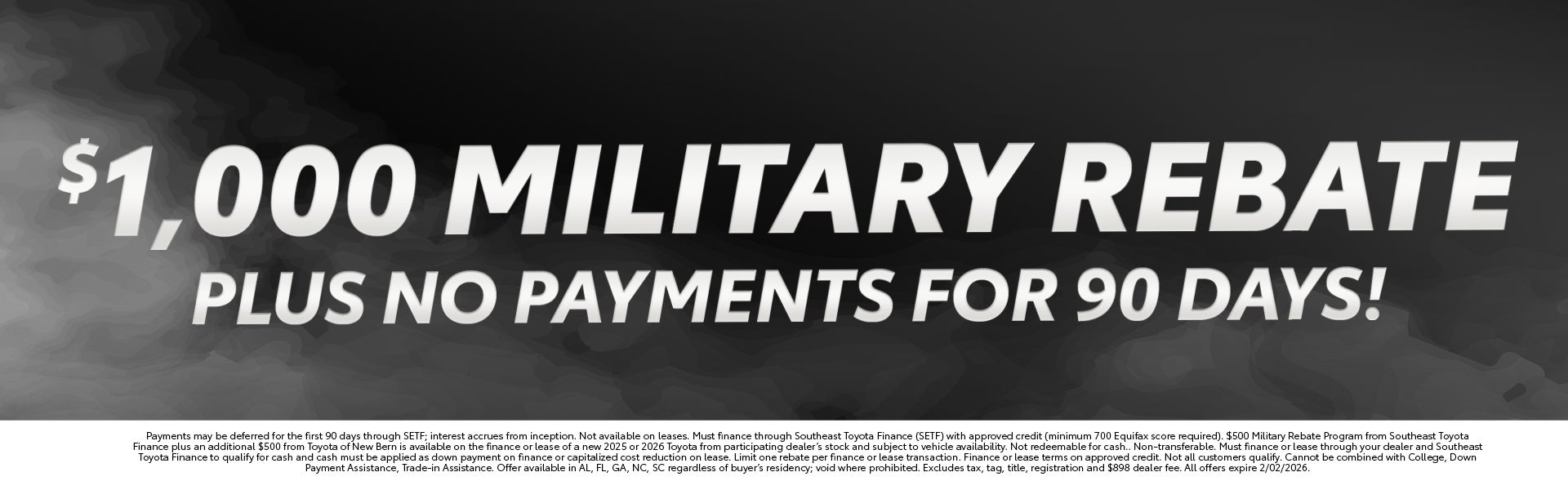 $1,000 Military Rebate