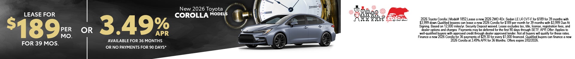 2026 Corolla Offer