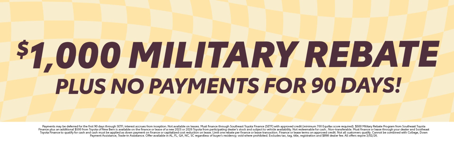 $1,000 Military Rebate