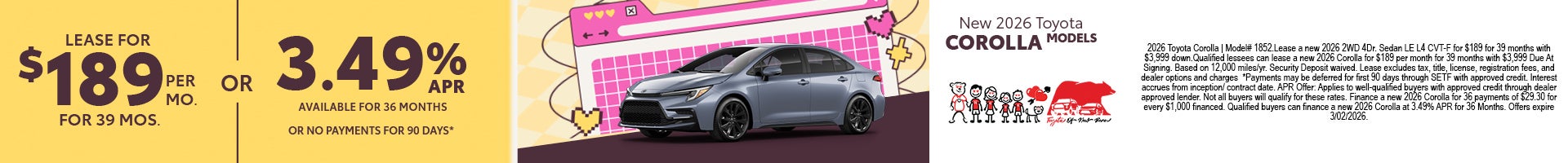 2026 Corolla Offer