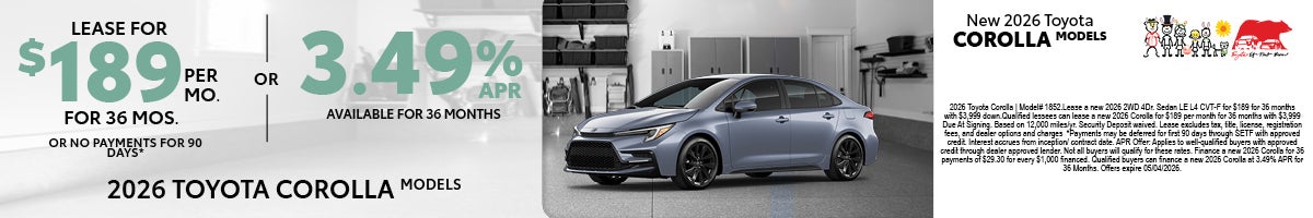 2026 Corolla Offer