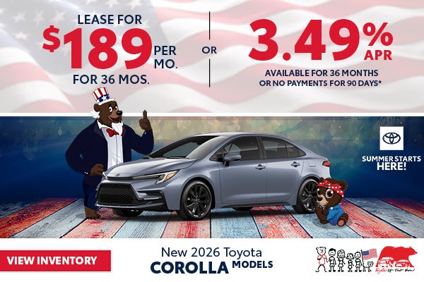 2026 Corolla Offer