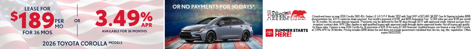 2026 Corolla Offer