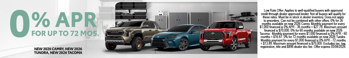 NEW 2026 CAMRY, TUNDRA AND TACOMA